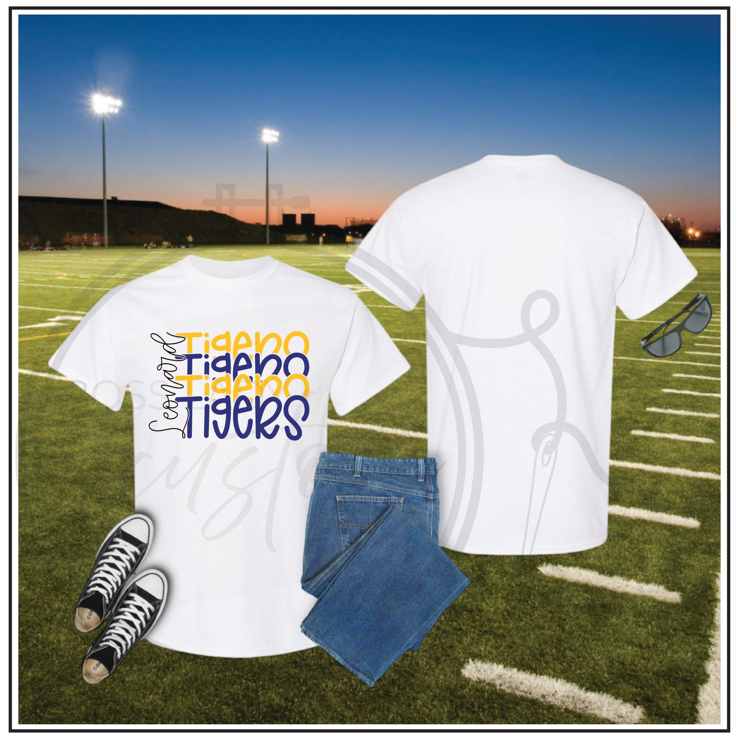 Leonard Tigers Script T Shirt White